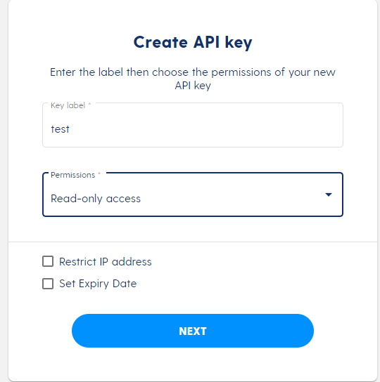 Create API Key